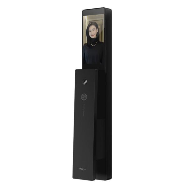 Электронный биометрический замок Moorgen T11 Pro, 3-х ригельный, кристаллы Сваровски, видеоглазок, Face-ID, Wi-Fi
