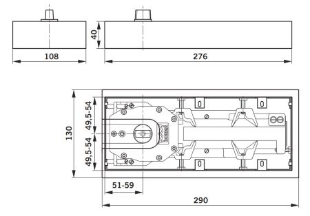Доводчик напольный dormakaba BTS65 EN4, 90˚, со шп. Доводчик напольный dormakaba BTS65 EN4, 90˚, со шп.