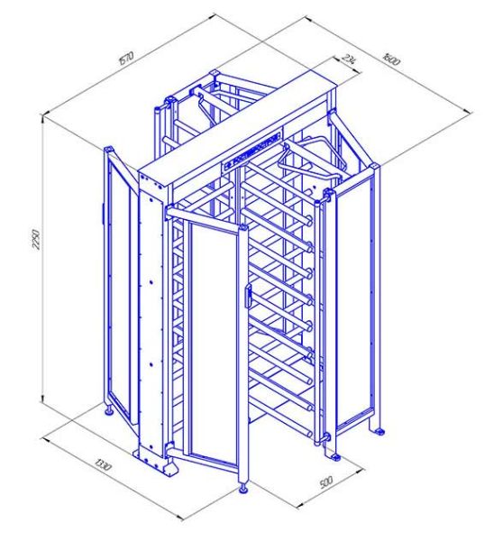 Турникет полноростовой Ростов-Дон ПР1С/4М2 НЕРЖ с ограждением из закаленного стекла Турникет полноростовой Ростов-Дон ПР1С/4М2 НЕРЖ с ограждением из закаленного стекла