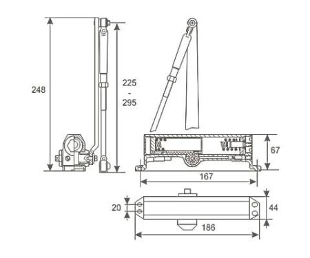 Дверной доводчик Нора-М 3S мал. морозостойкий Дверной доводчик Нора-М 3S мал. морозостойкий