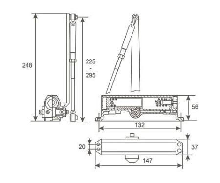 Дверной доводчик Нора-М 2S морозостойкий Дверной доводчик Нора-М 2S морозостойкий