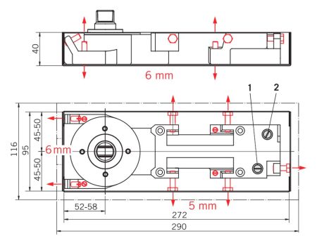 Доводчик напольный dormakaba BTS60, EN 3, с крышкой, без петли и планки