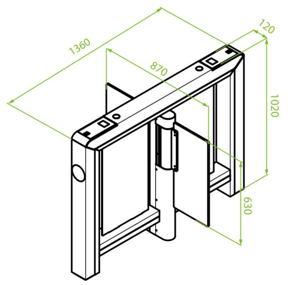 Центральный модуль распашного турникета ZKTeco Mars Pro-S1200 без считывателей Центральный модуль распашного турникета ZKTeco Mars Pro-S1200 без считывателей