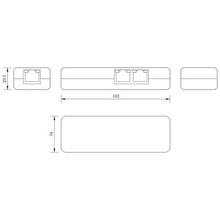 Удлинитель Ethernet RVi-1NE10-2FP Удлинитель Ethernet RVi-1NE10-2FP