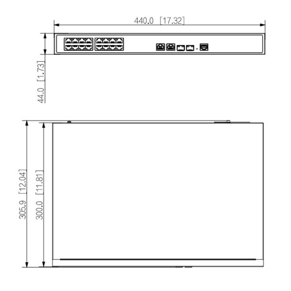 ePoE-коммутатор 16-портовый Dahua DH-LR2218-16ET-240, гигабитный, управляемый