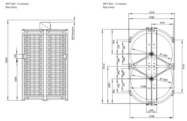 Полноростовой механический двухпроходной турникет Magnetic MPT 350 (MPT350CZ300), трехлопастной Полноростовой механический двухпроходной турникет Magnetic MPT 350 (MPT350CZ300), трехлопастной