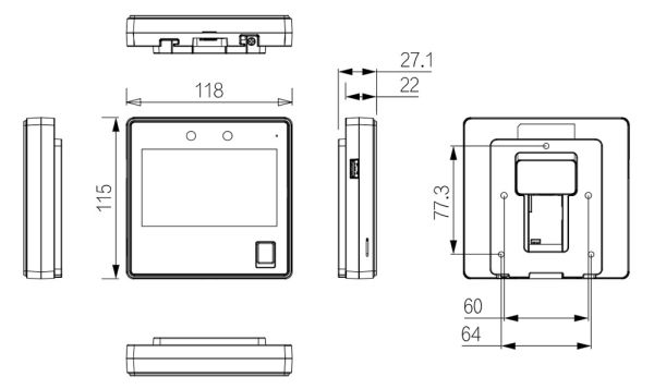 Биометрический терминал доступа AI Dahua DHI-ASI3213A-W с распознаванием лиц и Mifare карт Биометрический терминал доступа AI Dahua DHI-ASI3213A-W с распознаванием лиц и Mifare карт