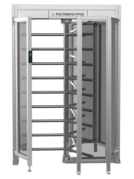 Турникет полноростовой Ростов-Дон ПР1С/3М2 НЕРЖ с ограждением из закаленного стекла Турникет полноростовой Ростов-Дон ПР1С/3М2 НЕРЖ с ограждением из закаленного стекла