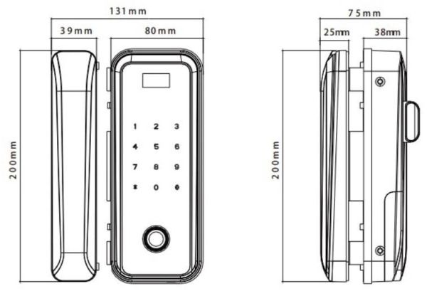 Биометрический замок ZKTeco GL300 для стеклянных дверей Биометрический замок ZKTeco GL300 для стеклянных дверей