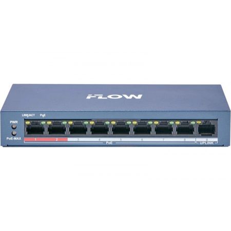 PoE-коммутатор 8-портовый iFlow F-SW-EU209POE-V/L, L2, неуправляемый PoE-коммутатор 8-портовый iFlow F-SW-EU209POE-V/L, L2, неуправляемый