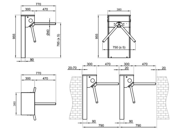Турникет-трипод Came Stile 110 (со стандартными планками) (001PSMM110E-01) Турникет-трипод Came Stile 110 (со стандартными планками) (001PSMM110E-01)