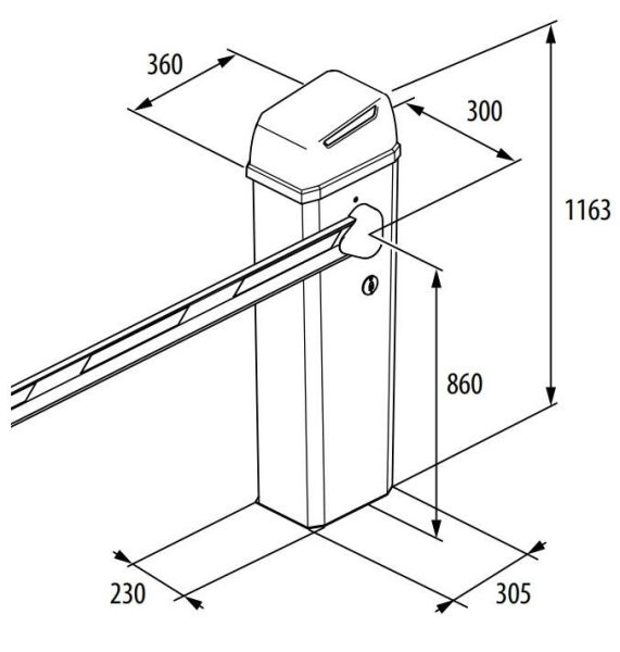 Шлагбаум автоматический FAAC B614/4 со стрелой 3.8 м