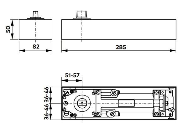 Доводчик напольный dormakaba BTS75V BC EN1-4, 90˚, клем., б/шп., с уровнем пола Доводчик напольный dormakaba BTS75V BC EN1-4, 90˚, клем., б/шп., с уровнем пола