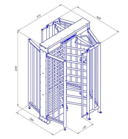 Турникет-шлюз полноростовой однопроходной Ростов-Дон ПР1Ш/3М2 У Турникет-шлюз полноростовой однопроходной Ростов-Дон ПР1Ш/3М2 У