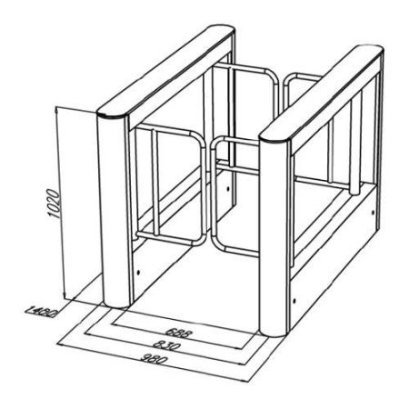Боковой модуль турникета с распашными створками ОМА-86.886 (V8) из нержавеющей стали с картоприемником Боковой модуль турникета с распашными створками ОМА-86.886 (V8) из нержавеющей стали с картоприемником