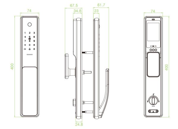 Замок биометрический ZKTeco TL800 с сенсором отпечатков пальцев и Wi-Fi Замок биометрический ZKTeco TL800 с сенсором отпечатков пальцев и Wi-Fi