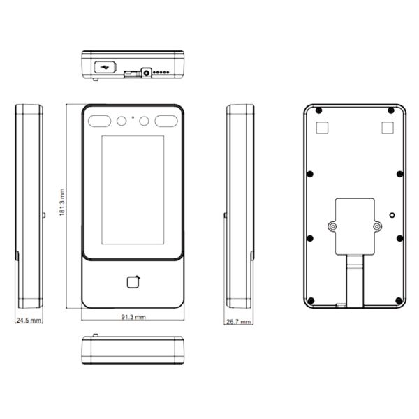 Биометрический терминал доступа HiWatch ACT-T1342MW по распознаванию лиц и карт Mifare Биометрический терминал доступа HiWatch ACT-T1342MW по распознаванию лиц и карт Mifare