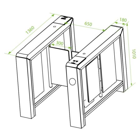 Скоростной распашной турникет ZKTeco Mars-B1000 без считывателей