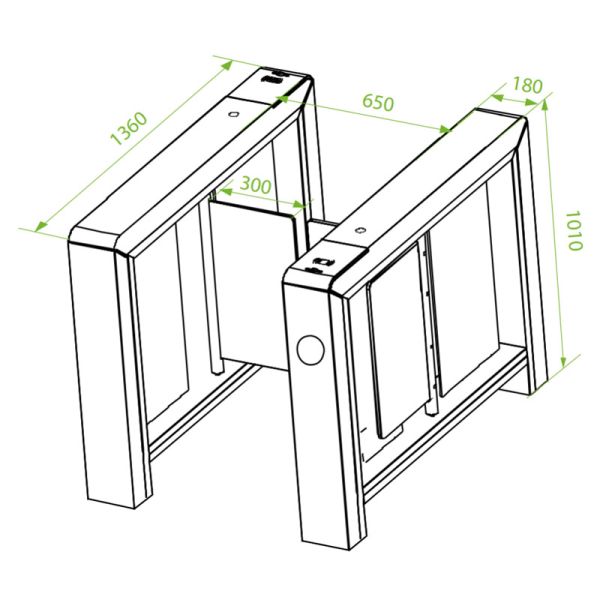 Скоростной распашной турникет ZKTeco Mars-B1000 без считывателей