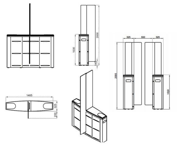 Боковой модуль раздвижного турникета Came Sliding Gate SG55, 550 мм, створка 2000 мм (SG55TS) Боковой модуль раздвижного турникета Came Sliding Gate SG55, 550 мм, створка 2000 мм (SG55TS)