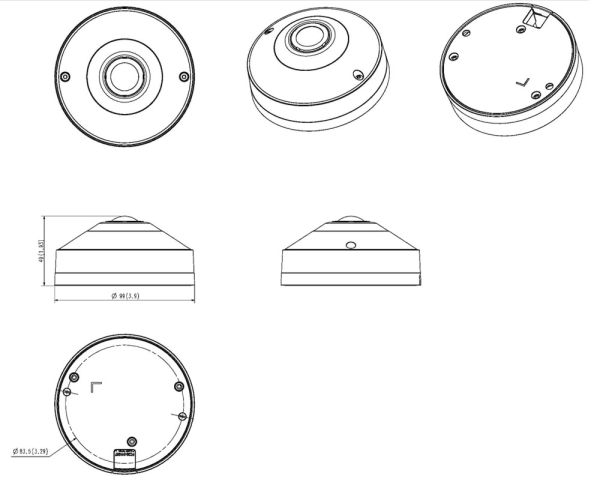 Панорамная Fisheye IP-видеокамера 6Мп Wisenet QNF-8010 (1.14 мм) Панорамная Fisheye IP-видеокамера 6Мп Wisenet QNF-8010 (1.14 мм)