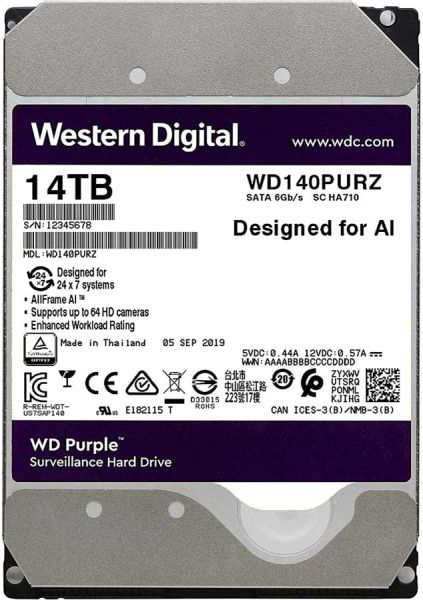 Жесткий диск 14ТБ Western Digital Purple WD140PURZ Жесткий диск 14ТБ Western Digital Purple WD140PURZ