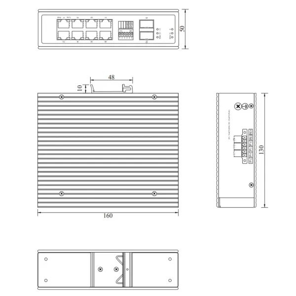 PoE-коммутатор RVi-1NSI8GP-2S неуправляемый сетевой
