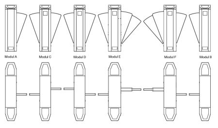 Боковая секция A раздвижного турникета Magnetic MPR-112A-A131 520 мм, с PUR створками Боковая секция A раздвижного турникета Magnetic MPR-112A-A131 520 мм, с PUR створками