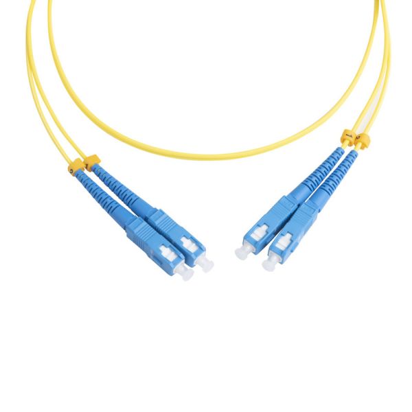 Патч-корд волоконно-оптический Hyperline FC-D2-9-SC/UR-SC/UR-H-1M-LSZH-YL, SM 9/125 (OS2), SC/UPC-SC/UPC, 2.0 мм, duplex, LSZH, 1 м
