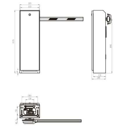Шлагбаум автоматический Hikvision DS-TMG4B0-RA (3 м) со стрелой Шлагбаум автоматический Hikvision DS-TMG4B0-RA (3 м) со стрелой
