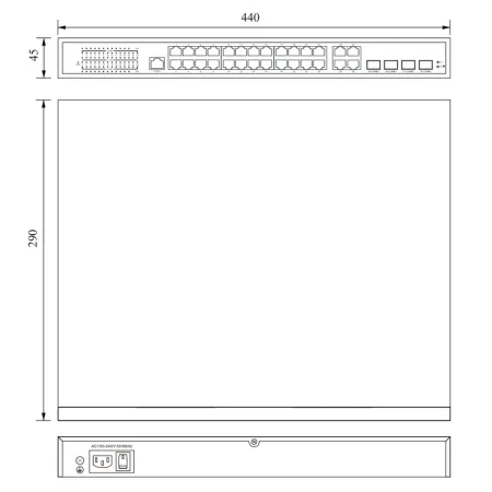 PoE-коммутатор RVi-1NSM24G-4C управляемый L2 сетевой PoE-коммутатор RVi-1NSM24G-4C управляемый L2 сетевой