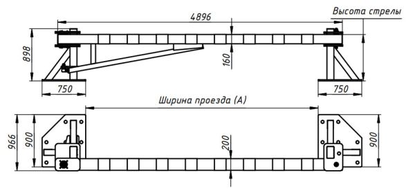 Противотаранный механический шлагбаум БУК ПТШ Р 5000Р.3С, распашной Противотаранный механический шлагбаум БУК ПТШ Р 5000Р.3С, распашной