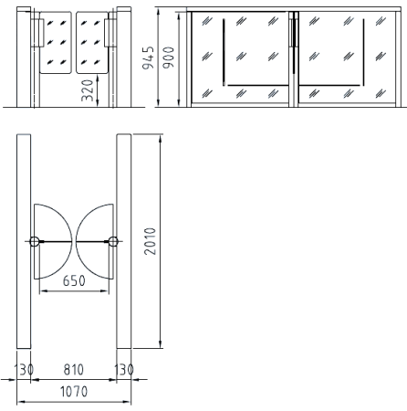 Сенсорный барьер dormakaba Argus HSB-S05, 1 проход Сенсорный барьер dormakaba Argus HSB-S05, 1 проход