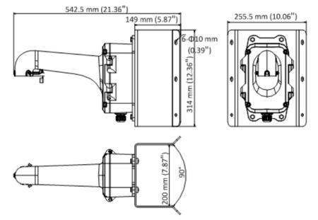 Угловой кронштейн HikVision DS-1604ZJ-box-corner для скоростных поворотных камер