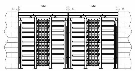 Турникет полноростовой двухпроходной Came Guardian BTX 400 (001PSGD4B), уличный из окрашенной стали Турникет полноростовой двухпроходной Came Guardian BTX 400 (001PSGD4B), уличный из окрашенной стали